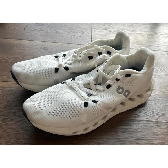 Men's Running Shoes White Cushioned Breathable Comfortable Sports Sneakers 9.5 - Picture 2 of 11